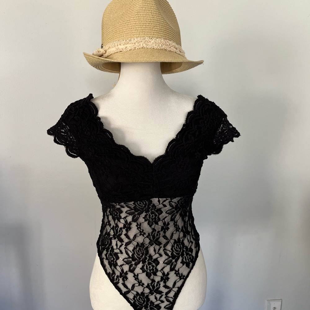 Black lace bodysuit. No tag